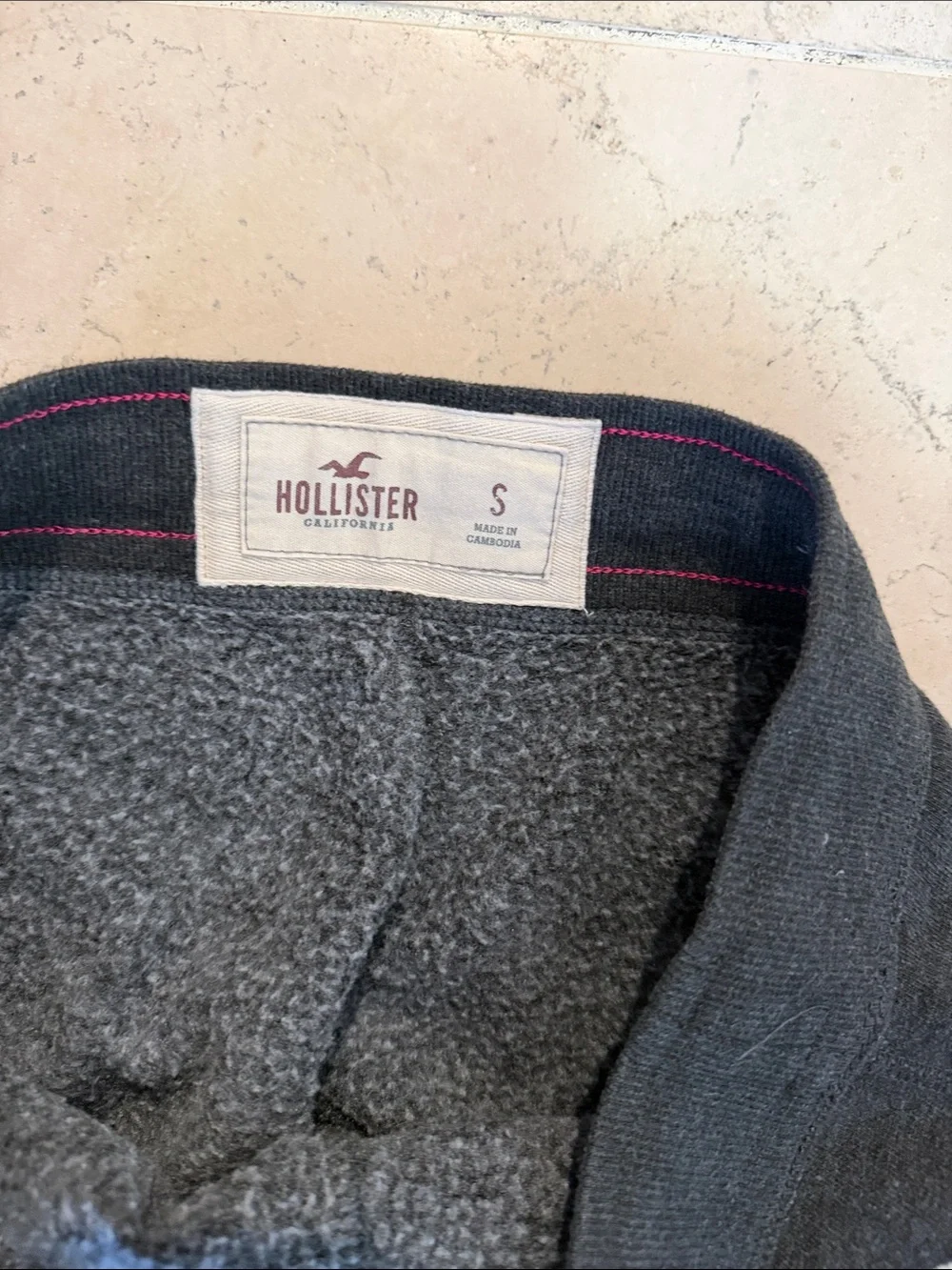 Y2K Vintage Hollister Dark Charcoal Drawstring Lounge Pants with Surf Logo